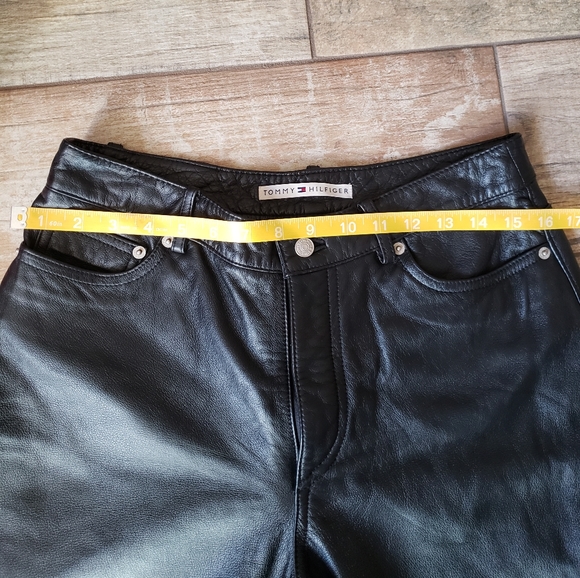Tommy Hilfiger Women's Black Vintage Leather Pants. Size 8. Real Leather. Vintag - Picture 3 of 11